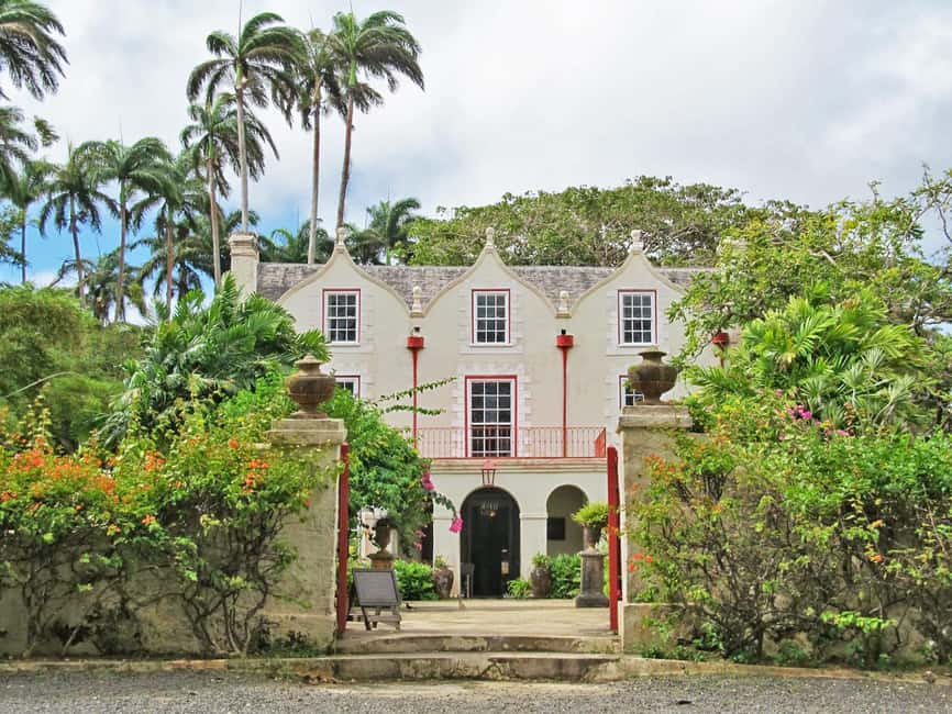 Barbados: St Nicholas Abbey Distillery, CTH Heritage Railway - Entering St Nicholas Abbey’s 17th-century house