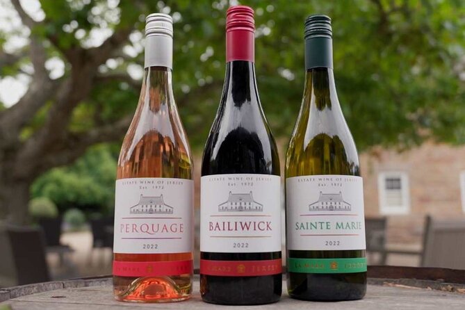 Classic Vineyard Distillery Tour and Tasting Experience in Jersey - Inside the winery, three Jersey wines