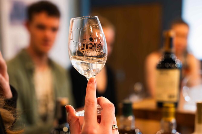 Micil Distillery Experience 2 - Gin, Poitín and Whiskey - The tasting: poitín and whiskey, with gin in the picture